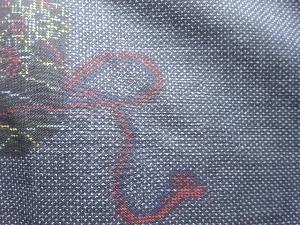 アンティーク 花模様織り出し本場泥大島紬着物(5マルキ)